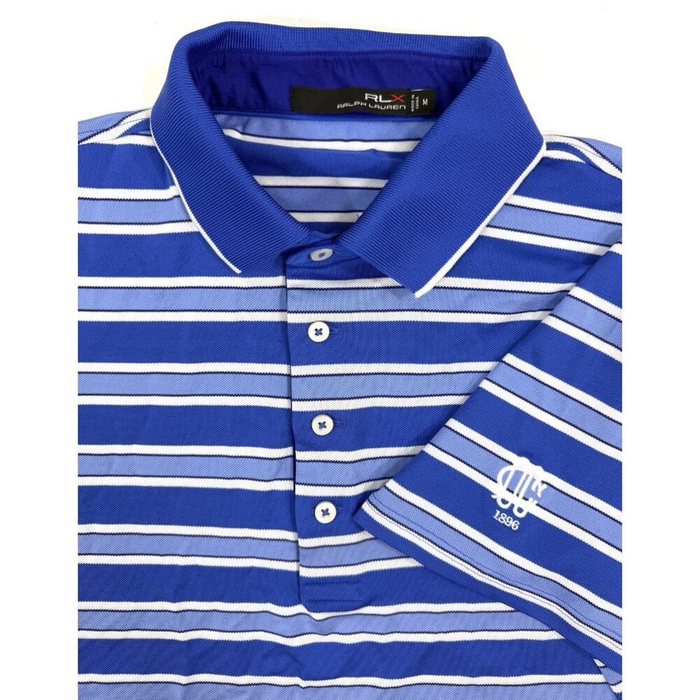 RLX Ralph Lauren Mens Polo Shirt Size Medium Blue Dallas Country Club Golf
